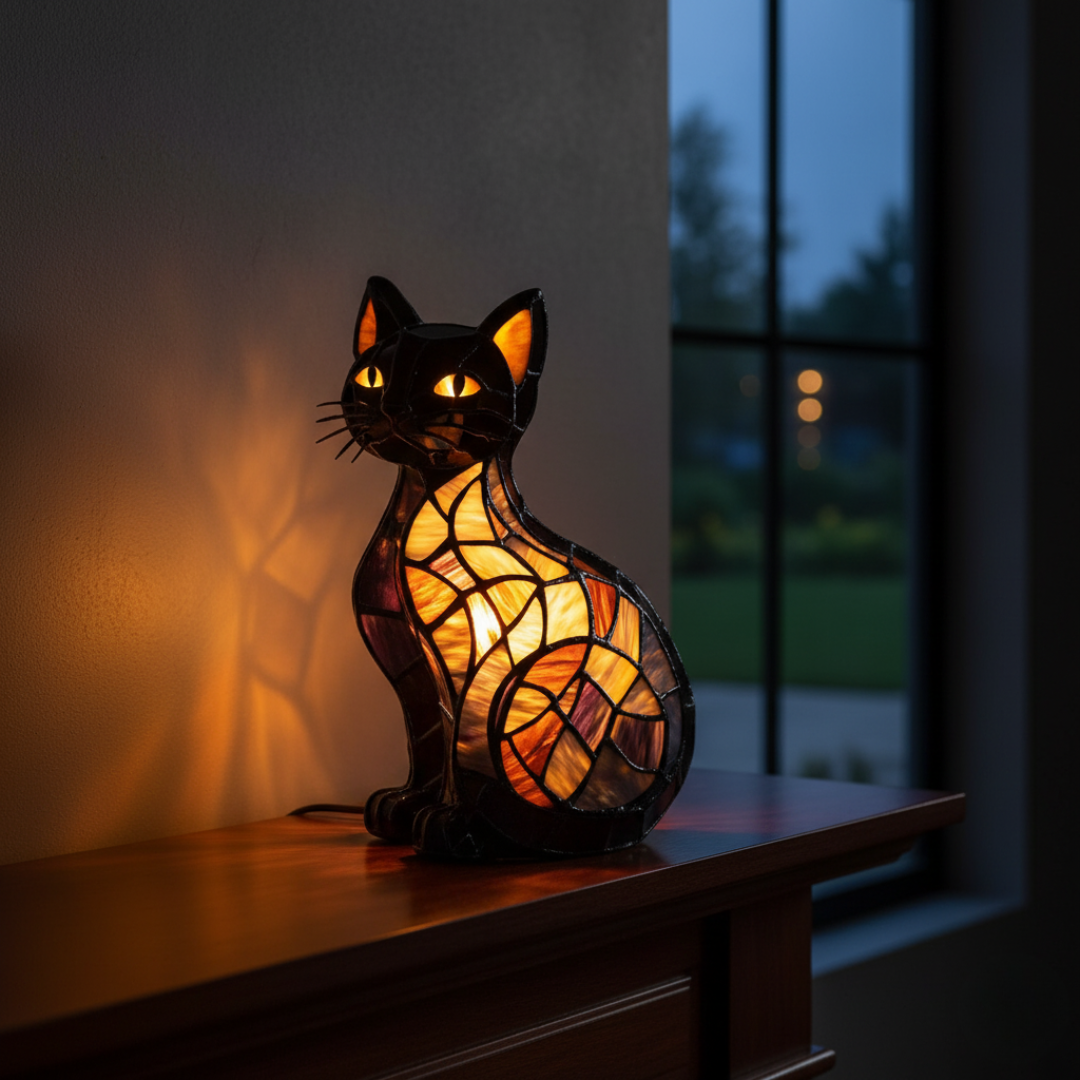Chat iluminado a tres cuartos para la medianoche