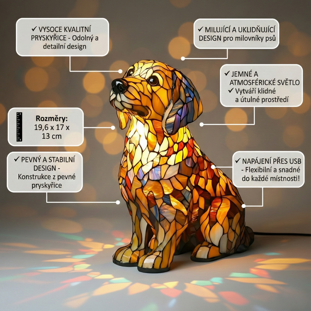 Estatua de un retriever dorado espiritual de Lily